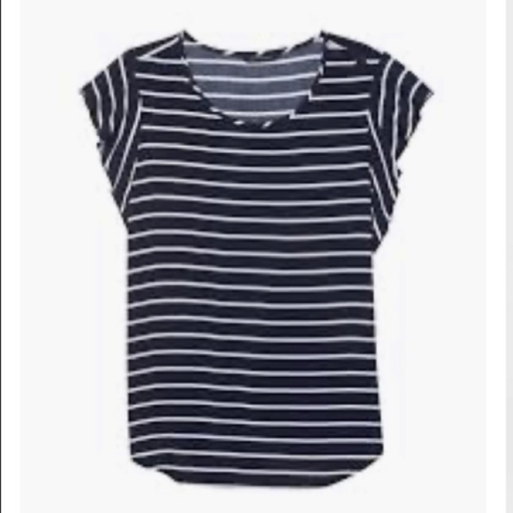 Banana Republic Striped Flutter Sleeve Top